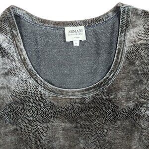 Armani Collezioni Snake Print Italian Velour T-Shirt Size 6
